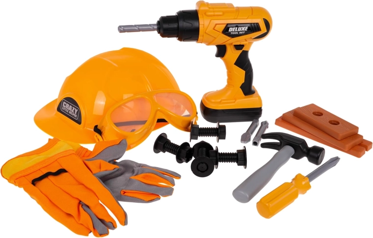 Children's tool set with helmet, 20 pieces