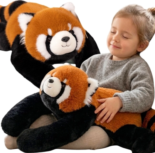Woopie sarkana svērtā plīša panda, 65 cm, 2,5 kg