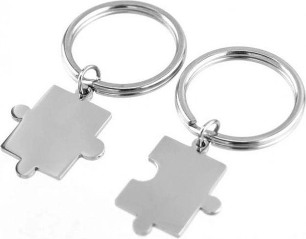 Steel Puzzle Keychains – Set of 2