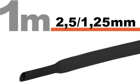 Black heat-shrink tubing 2.5 / 1.25 mm