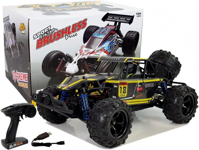 Off-road RC buggy 1:18 yellow 4x4 up to 45 km/h