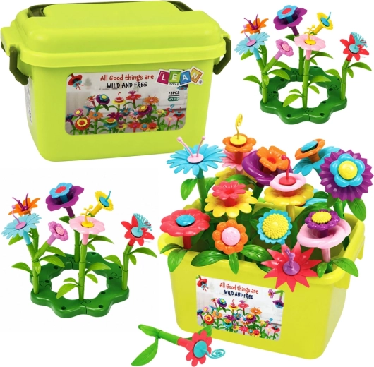 Lean Toys konstruktors puzle ziedu dārzs kastē (73 detaļas)
