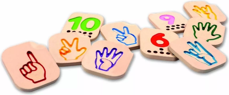 PlanToys pirkstu alfabēts – cipari 1–10
