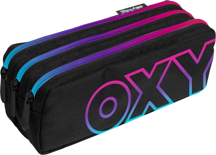 Skolas penālis (etui) ar trim rāvējslēdzējiem Rainbow Pink