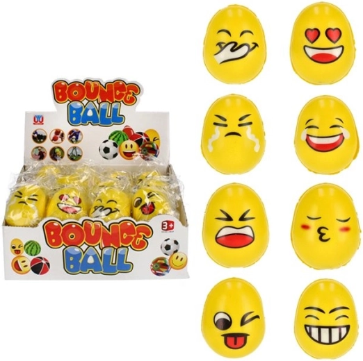 Antistresa oliņa ar emoji sejiņām 6 cm