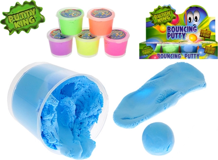 Lēkājošā masa Putty King 35 g – 6 krāsu mikss trauciņā