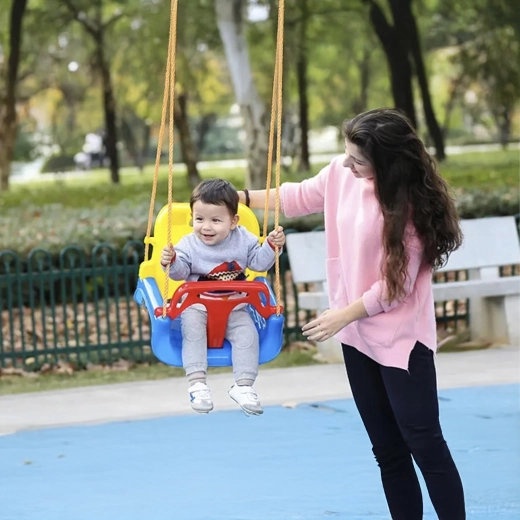 bērnu šūpoles 3 vienā ar augstu atzveltni un drošības T‑stieni