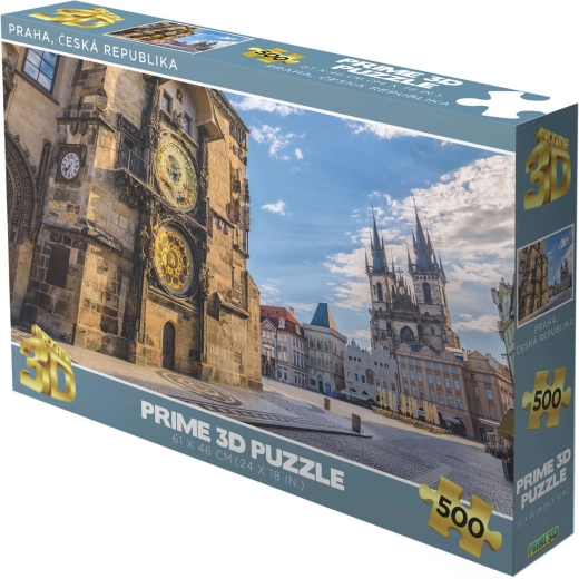 Prime 3D puzzle Czech Republic: Prague (Old Town Square, Astronomical Clock) 500 pieces, holographic