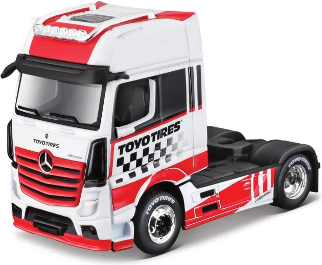 Maisto Mercedes-Benz Actros 1851 sarkani-balts modelis 1:64