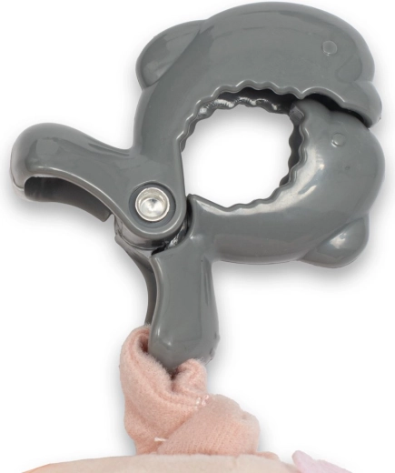 Secure clip for attaching to stroller and car seat