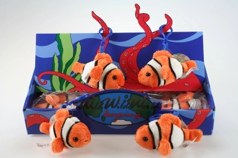 Plush Orange Clownfish Keychain 10 cm