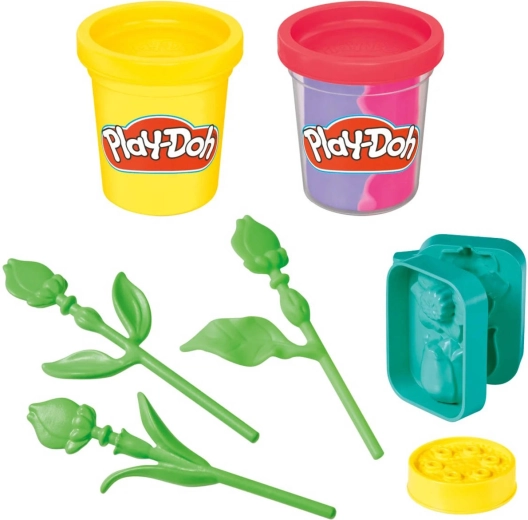 Making flowers using a mold, stems, and a base