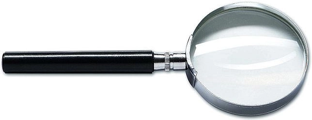 Palielināmais stikls CONCORDE ar metāla ietvaru, diametrs 75 mm