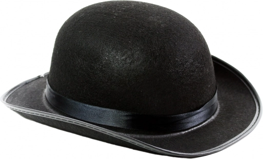 Melna bowlera cepure pieaugušajiem