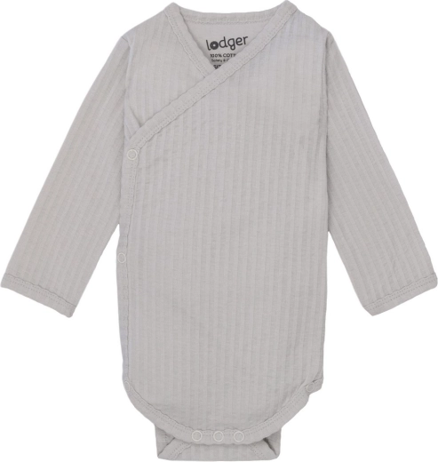 Lodger breathable long-sleeve bodysuit seersucker steel 74 - 1 piece