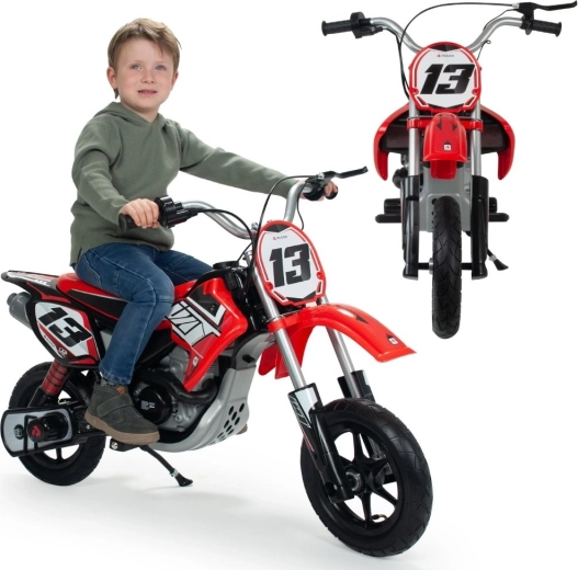 Electric kids’ motocross motorcycle 24V red INJUSA