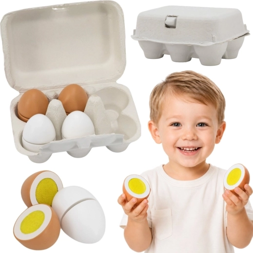 Viga wooden set of 6 eggs in a tray