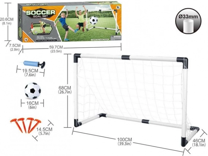 Futbola komplekts saliekamie vārti un bumba