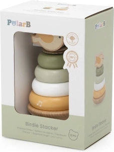 Viga Toys PolarB Wooden Stacking Tower with Bird