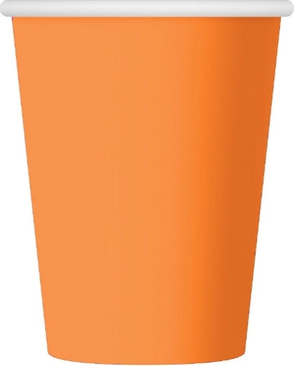 Oranžas papīra glāzītes, 6 gab.