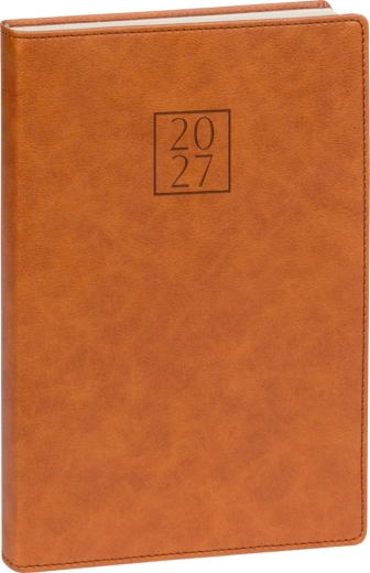 Notique dienas plānotājs Prestigio 2027, brūns, 15 × 21 cm