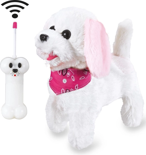 Jamara RC plīša sunītis Furry Dog balts/rozā 27 MHz