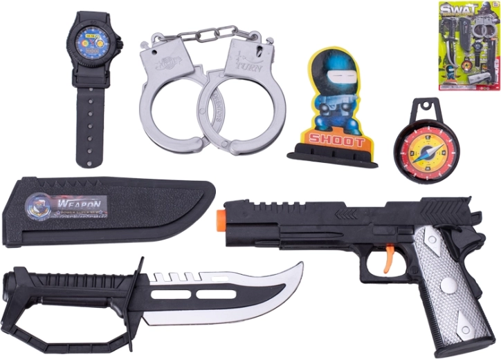 SWAT set with pistol, knife and accessories for kids