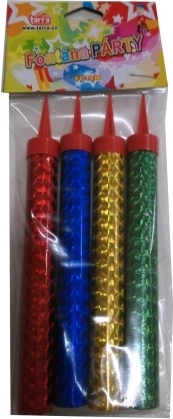 Krāsainas ballīšu strūklakas 12 cm – 40 s, komplekts 4 gab.