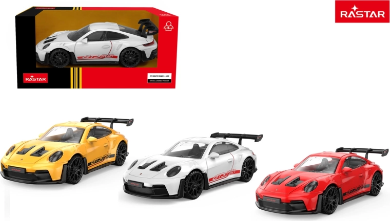 Metāla automašīnīte Rastar Porsche 911 GT3 RS 1:43 balta – 1 gab.
