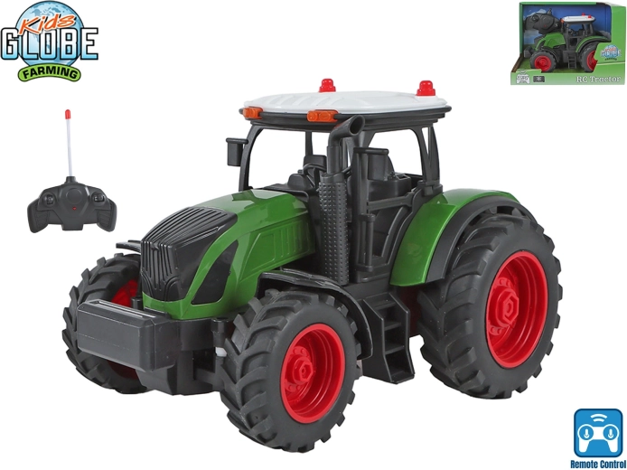 Kids Globe Farming ar tālvadības pulti vadāms traktors fermai 2,4 GHz, apm. 20 cm