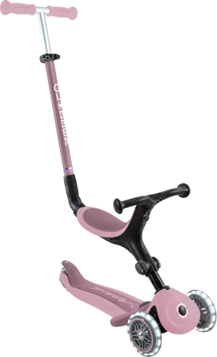 Globber GO UP active lights ecologic 3v1 trīsriteņu skrejritenis berry