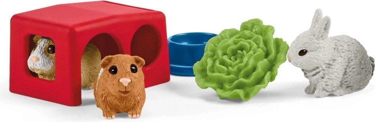 Realistic rabbit and guinea pig figures