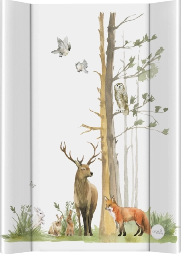 Ceba Baby pārtinamais paliktnis bērnu gultiņai Basic Woodland 50 × 70 cm ar cietu pamatni