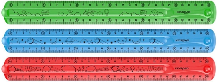 Lokāms lineāls KEYROAD Flexi 30 cm, caurspīdīgs