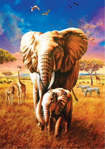 ART PUZZLE Elephant Mother Puzzle 1000 pieces