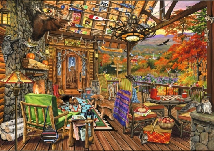 BLUEBIRD puzle Adirondakas veranda 2000 gabali
