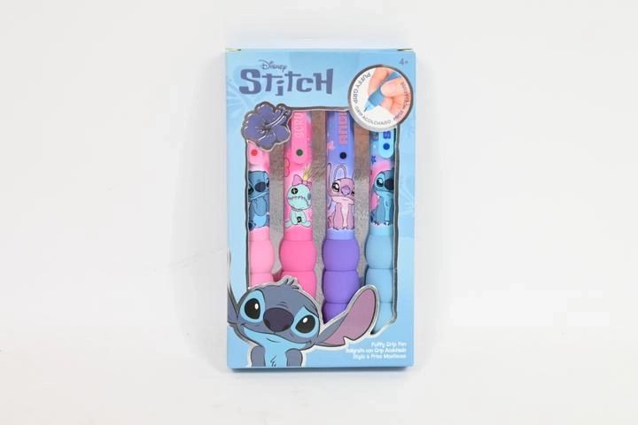 Disney Stitch komplekts ar 4 pasteļpildspalvām ar mīkstu pūkainu satvērienu