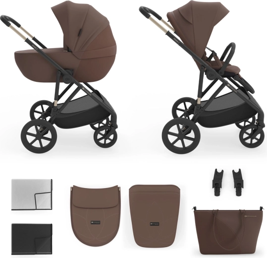 KINDERKRAFT kombinētie bērnu rati 2v1 Prime 3 – Velvet Mocca