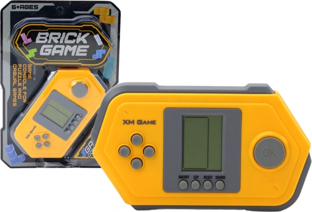 Elektroniska kabatas spēļu konsole Tetris Brick Game – pelēki dzeltena