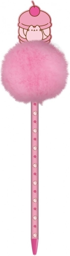 Pusheen lodīšu pildspalva ar pomponu
