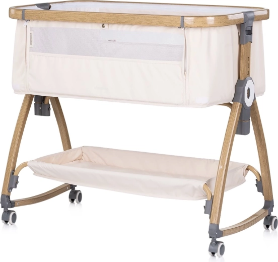 Chipolino Charisma premium klātpieguļošā gultiņa 2v1 cashmere wood