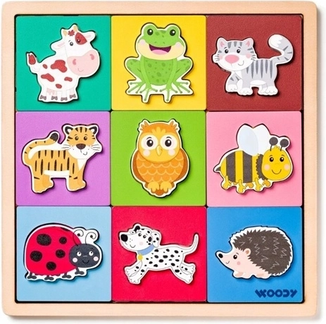 Woody wooden multilayer puzzle with animals
