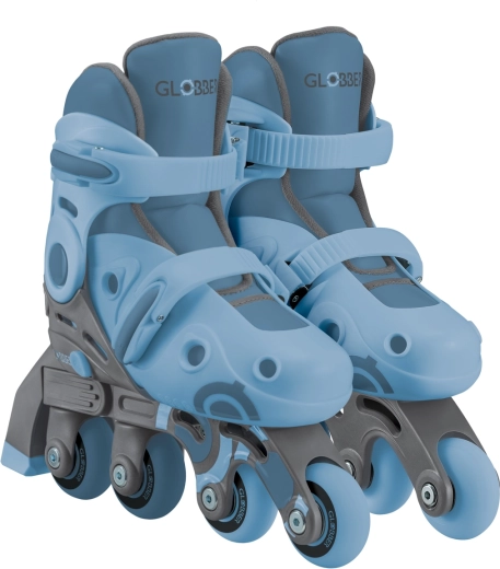 Bērnu inline skrituļslidas Learning skates 2v1 zilas, regulējamas 30–33