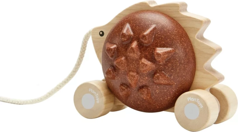 PlanToys Pull-Along Hedgehog – Brown