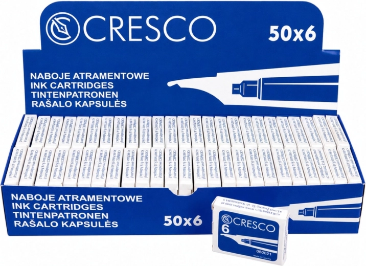 Fountain pen ink cartridges Cresco Sadpex blue, 6 pcs
