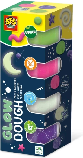 SES Creative Glow-in-the-dark Clay Glow Dough 4 × 90 g