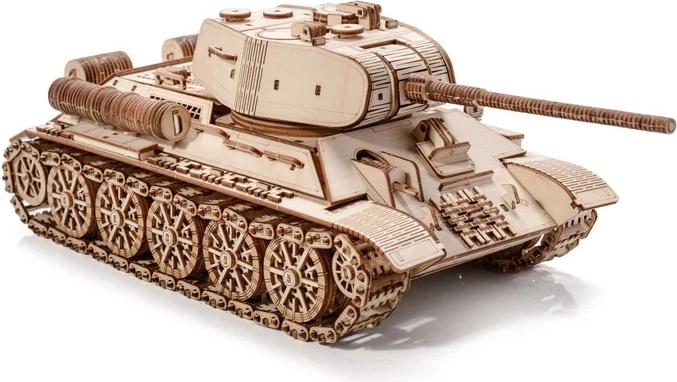 Realistic wooden model of the T-34-85 tank