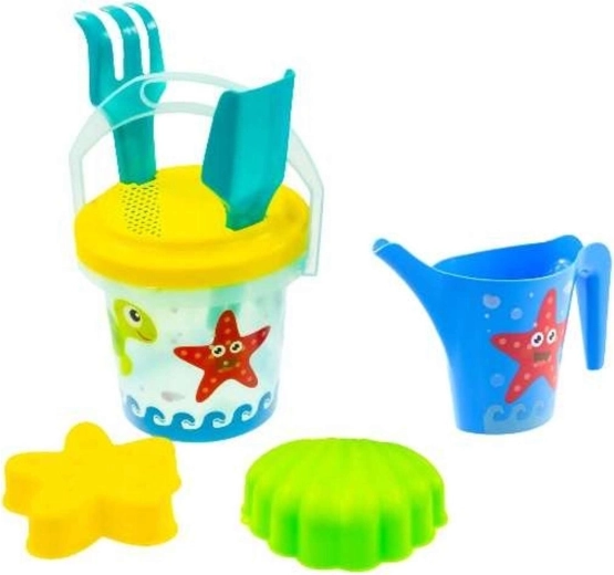 Mochtoys sand and water set with bucket, sieve and watering can - 1 piece