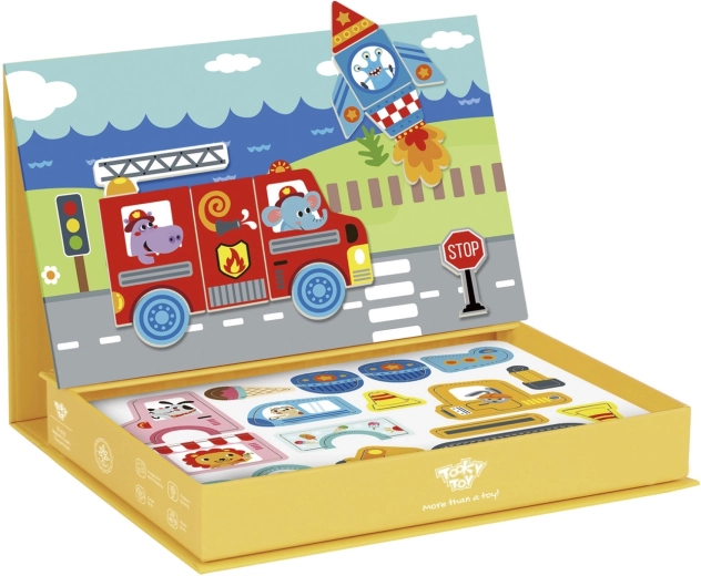 80 magnetic pieces for creative play