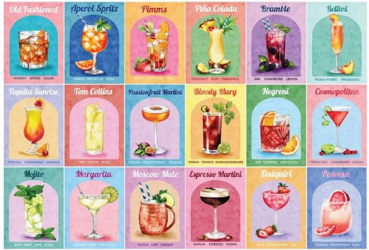 Colorful Cocktail Puzzle 1000 Pieces